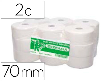 Papel Higiénico Jumbo Biznaga 2 Folhas Celulose 120m | Mandril 76mm