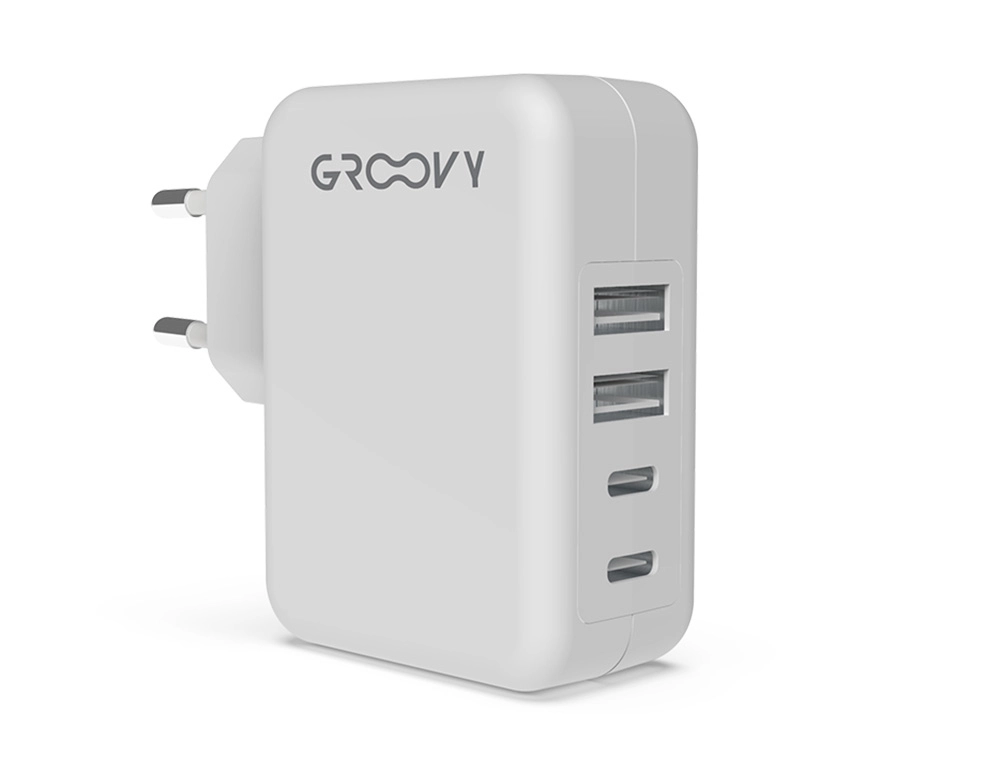 Carregador de parede groovy 4 portas USB 4.8A branco para escritório capa FOLIS Lisboa