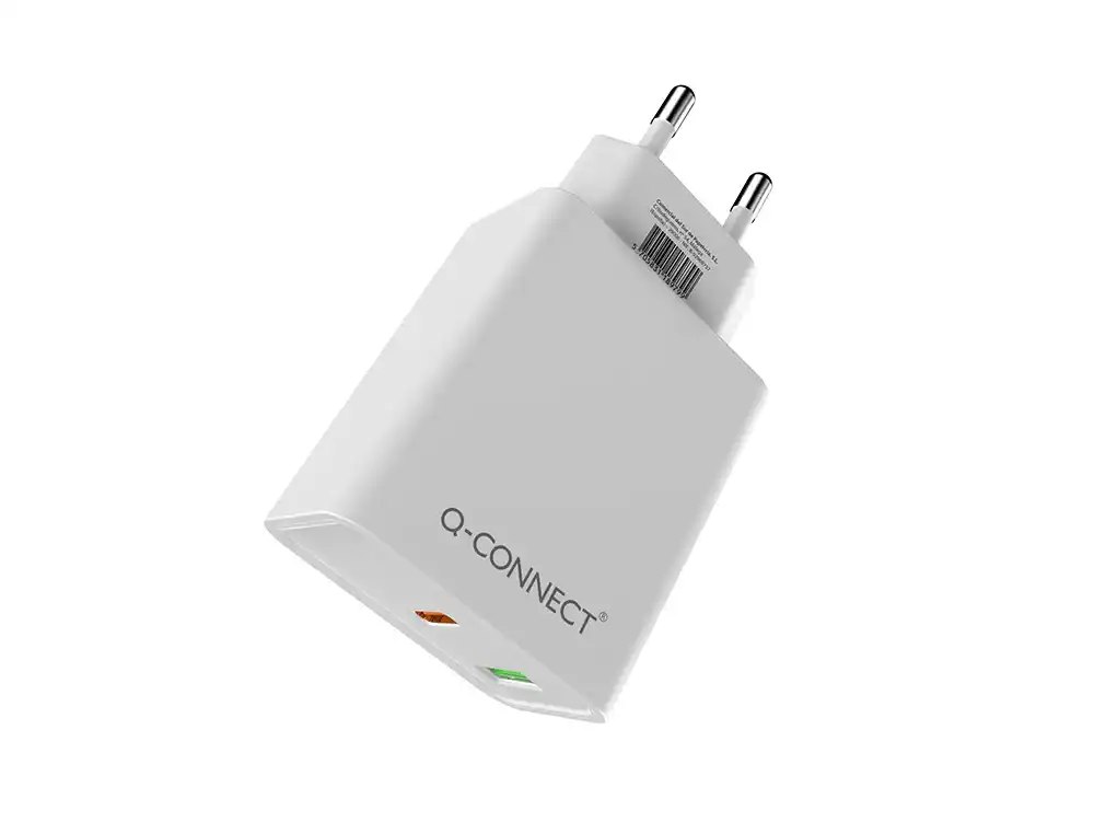 Carregador de parede q-connect duplo USB-A e USB-C 20W branco 1 FOLIS Lisboa