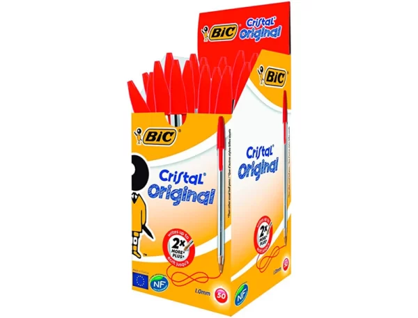 Esferográfica BIC Cristal original 1.0mm para escritório e escola vermelha caixa 50 FOLIS Lisboa