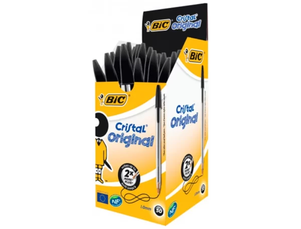 Esferográfica BIC Cristal original 1.0mm para escritório e escola preta caixa 50 FOLIS Lisboa