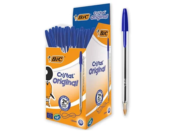 Esferográfica BIC Cristal original 1.0mm para escritório e escola azul caixa 50 FOLIS Lisboa