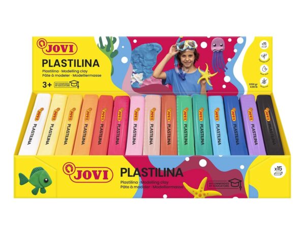 Plasticina jovi 71 pastilha 150 grs caixa de 15 cores sortidas. - Image 1