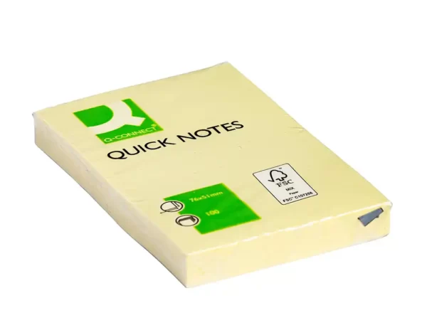 Bloco de Notas Adesivas Amarelo com 100 Folhas