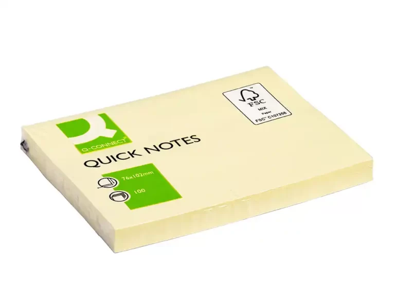 Bloco de Notas Adesivas Amarelo com 100 Folhas