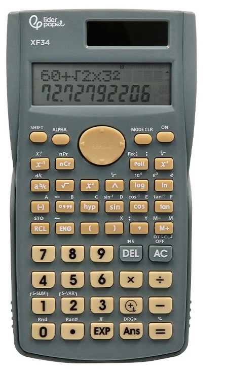 Calculadora Liderpapel Cientifica 12 Digitos 240 Funcoes com Tampa Solar e Pilhas