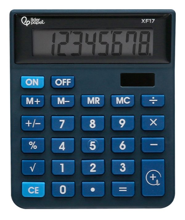 Calculadora de secretária Liderpapel 8 dígitos solar e pilha para escritório azul FOLIS Lisboa
