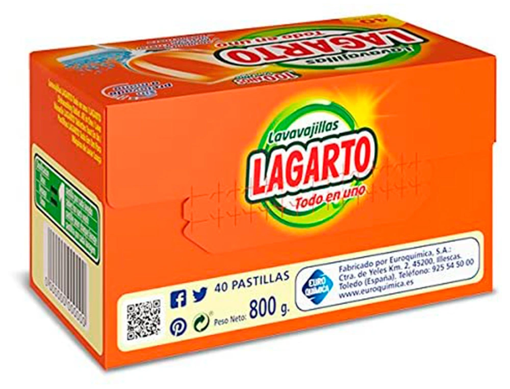 Detergente Loiça Máquina 40 pastilhas Lagarto