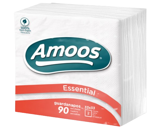 Guardanapos de papel brancos 2 folhas AMOOS 33x33cm FOLIS