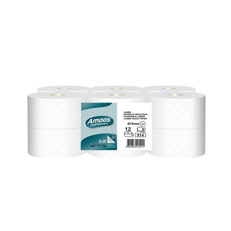 Papel higienico jumbo amoos 180mt celulose pacote 12 rolos FOLIS