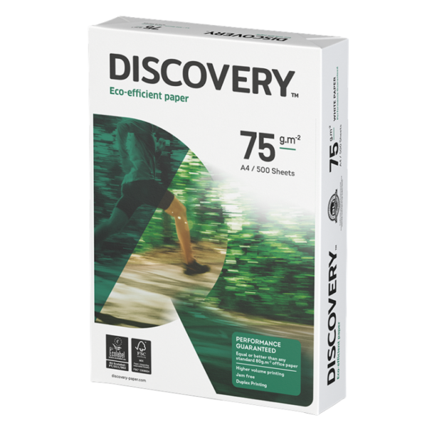 Papel de fotocópia A4 Discovery 75g eco-eficiente de alta alvura FOLIS