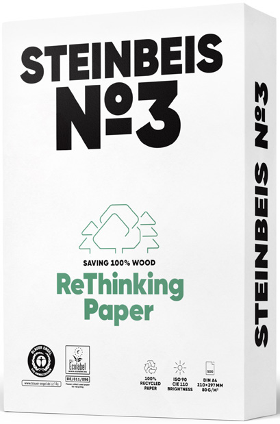 Papel Fotocopia Steinbeis N.3 100% Reciclado 80 g/m2
